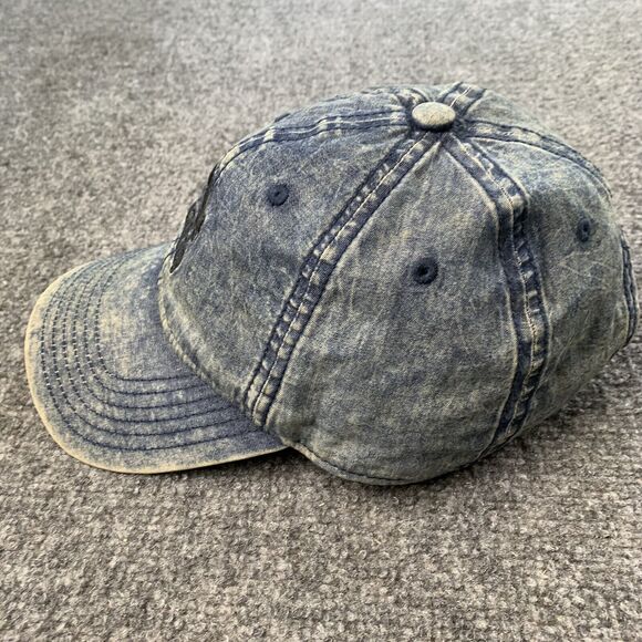 Adidas Strapback Hat Cap Blue Trefoil Logo Retro Three Stripes Chambray - Picture 2 of 8